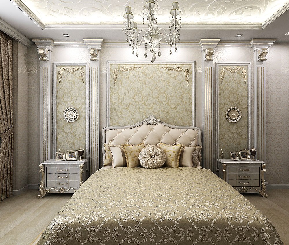 белая спальня в классическом стиле