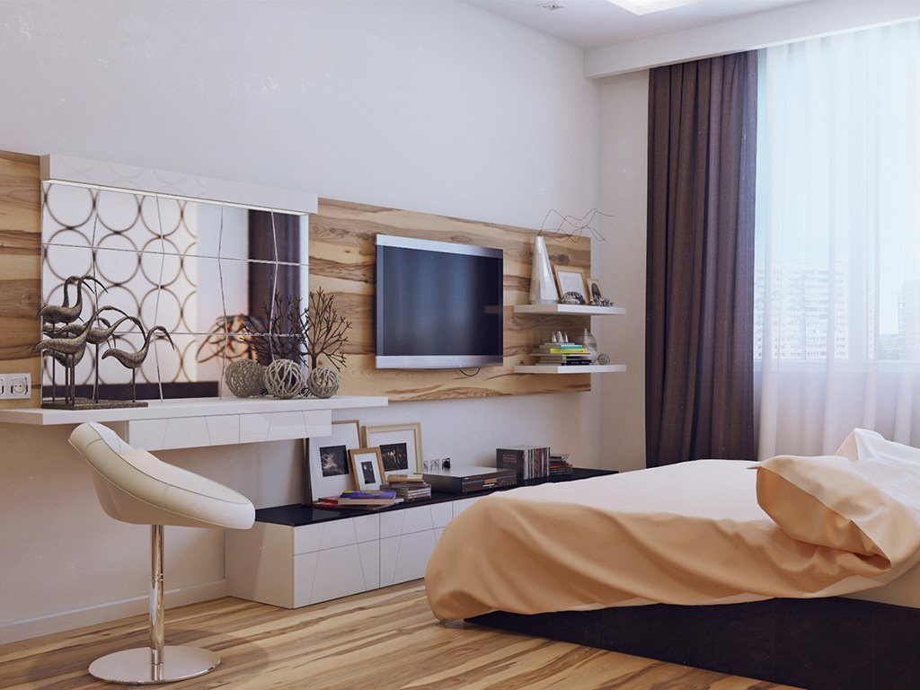 дизайн небольшой спальни в современном стиле