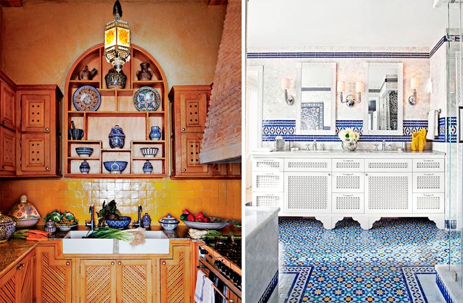 Марокканский стиль в интерьере кухонь - 77 фото