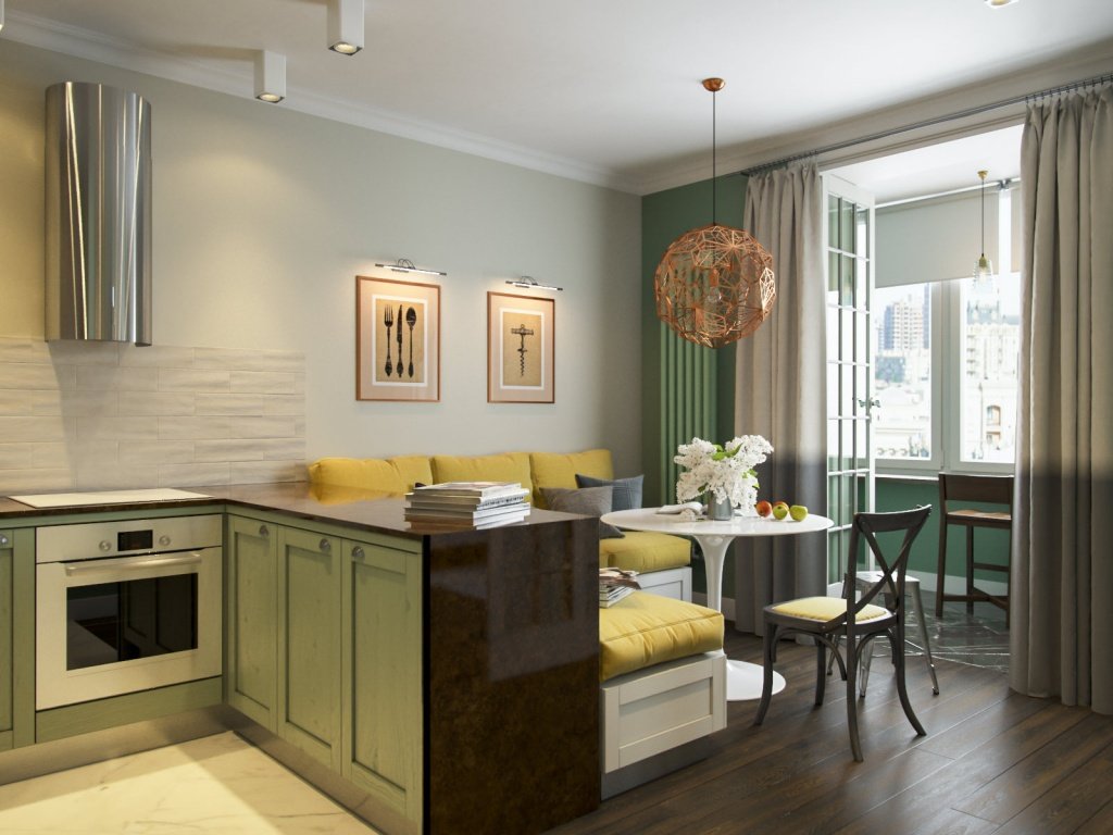 Дизайн кухни-гостиной 16 кв.м: уютная и комфортная планировка интерьера со стильными фото-идеями