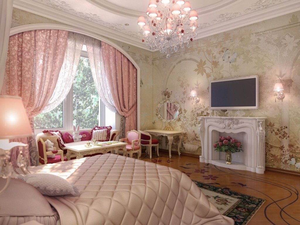 оригинальная отделка для спальни в классическом стиле