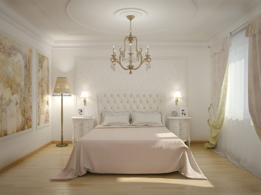 светлая спальня в классическом стиле