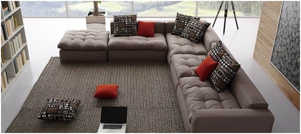 стильный модульный диван в интерьере
