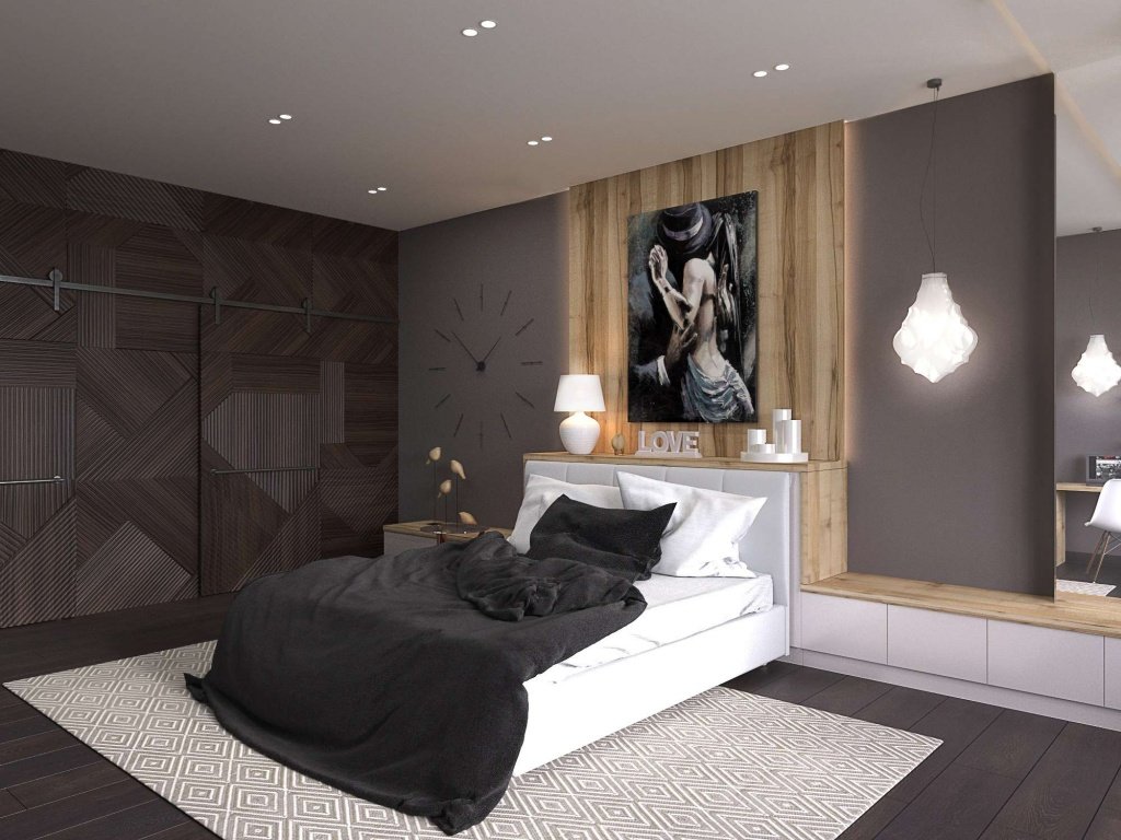 красивая спальня в современном дизайне