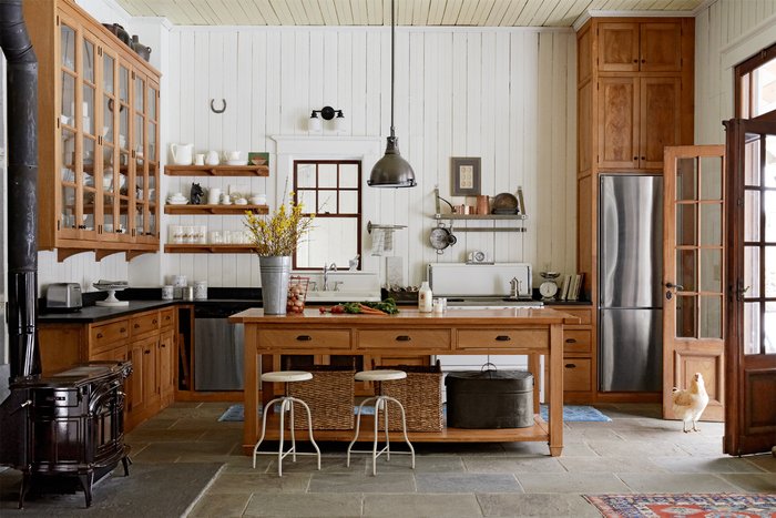 Интерьер кухни в деревенском стиле (55 идей дизайна)