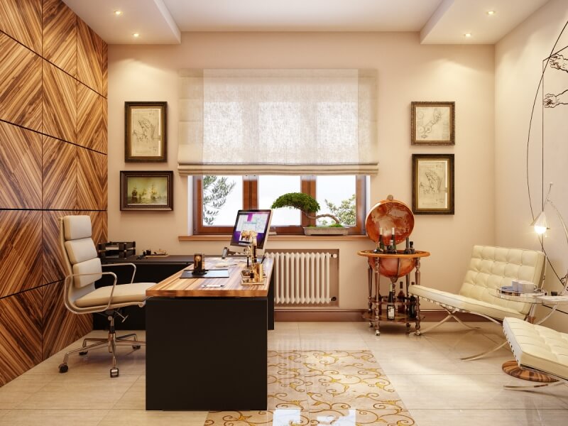 Дизайн проект кабинета в квартире в Москве, фото дизайна интерьера, цены году