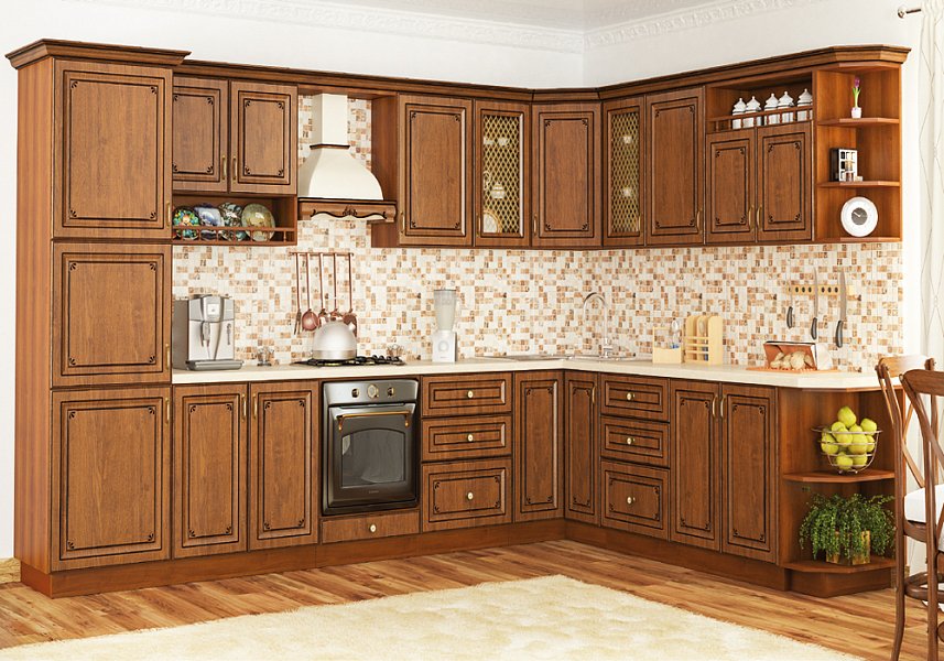 Угловая кухня "Гламур 2500 x 3600" Garant – купить недорого в GoldenPlaza