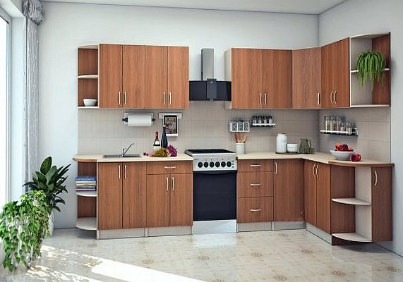Угловая кухня "Гламур 2500 x 3600" Garant – купить недорого в GoldenPlaza