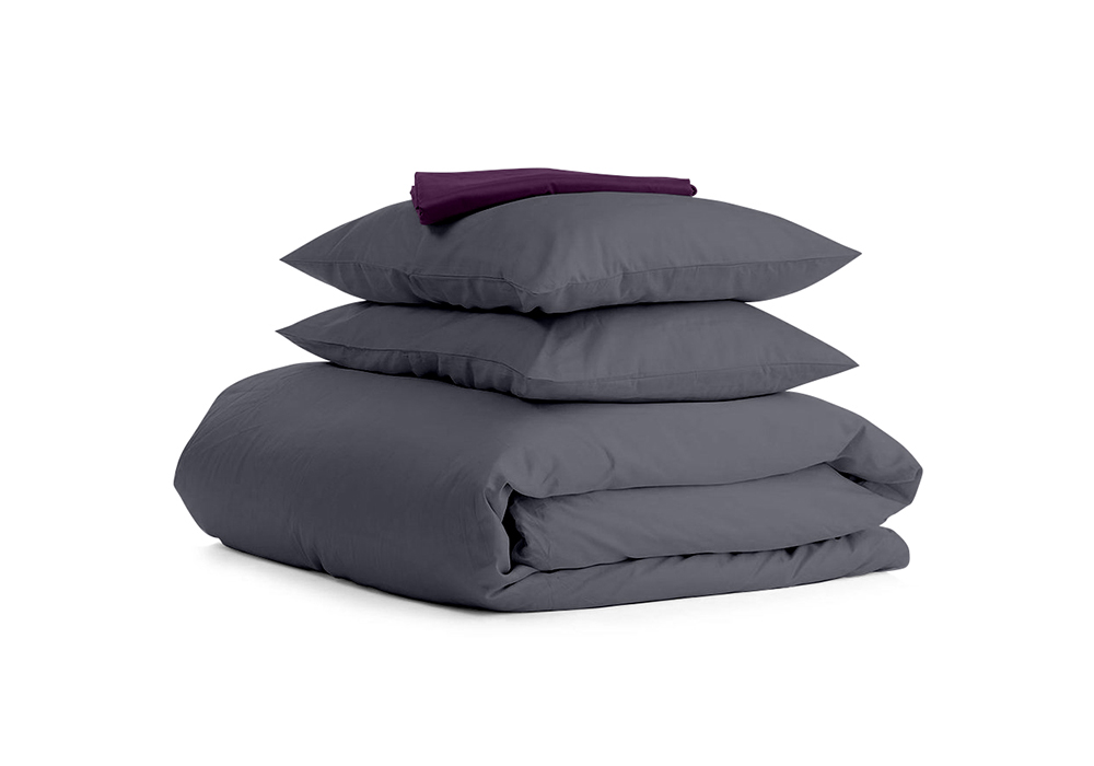 Комплект постельного белья полуторный Сатин Серый Фиолет 1 Cosas