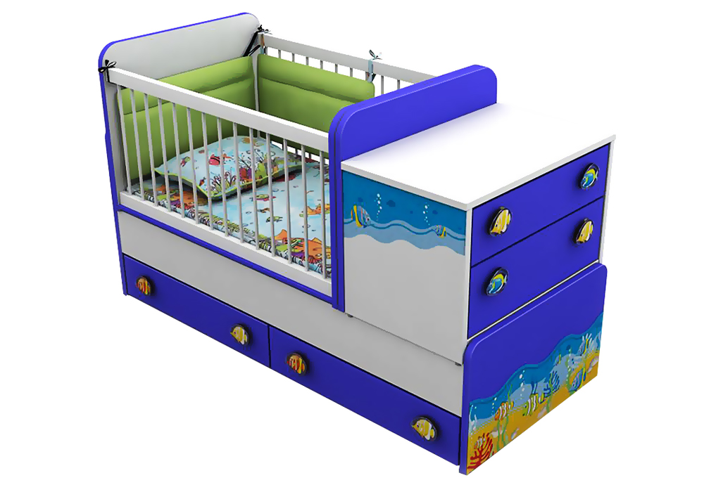 Детская кровать-трансформер Ocean OD-30 Дорис, Ширина 185см, Глубина 79см