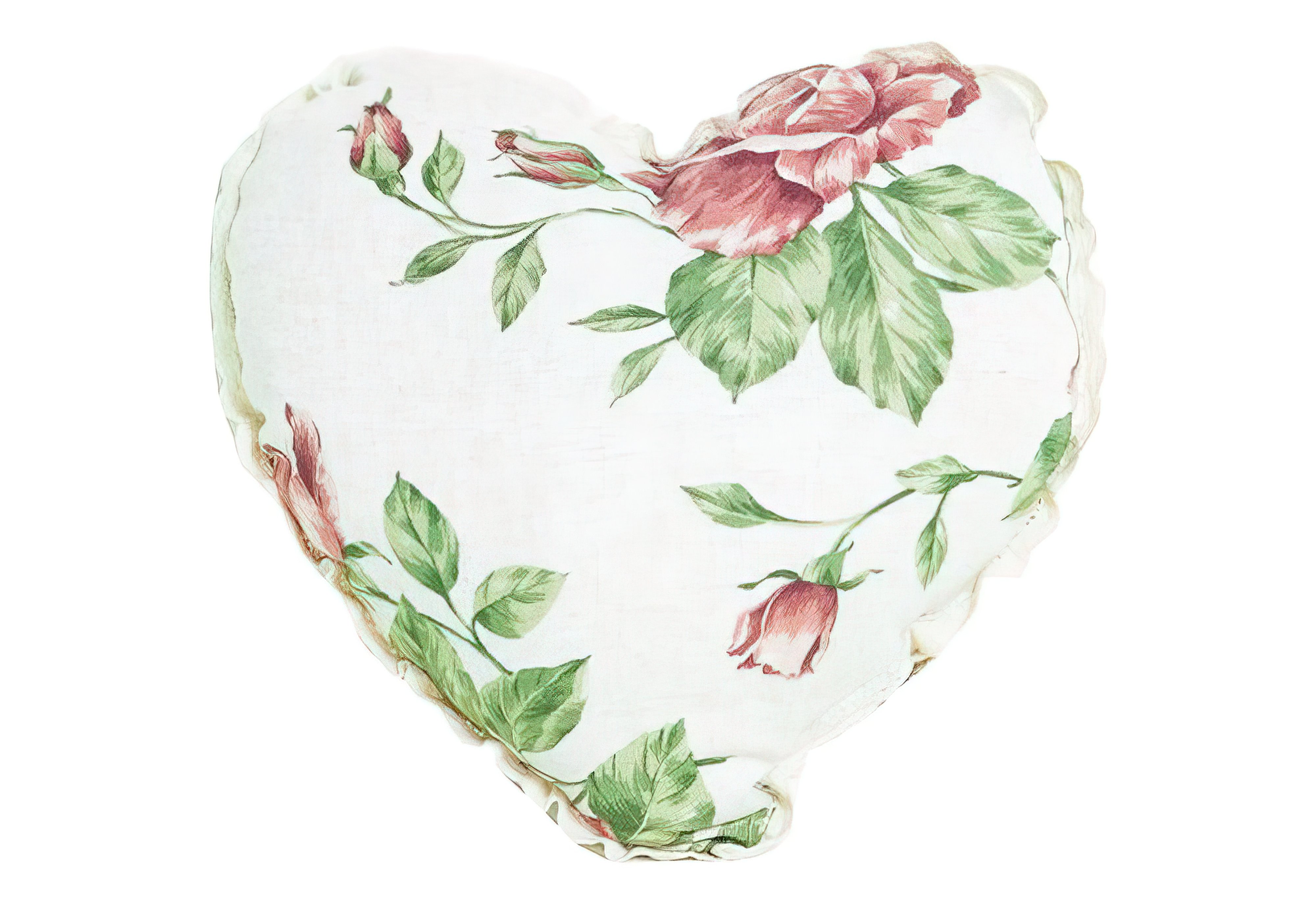 Декоративная подушка Сердце Large pink Rose Прованс, Форма Сердце