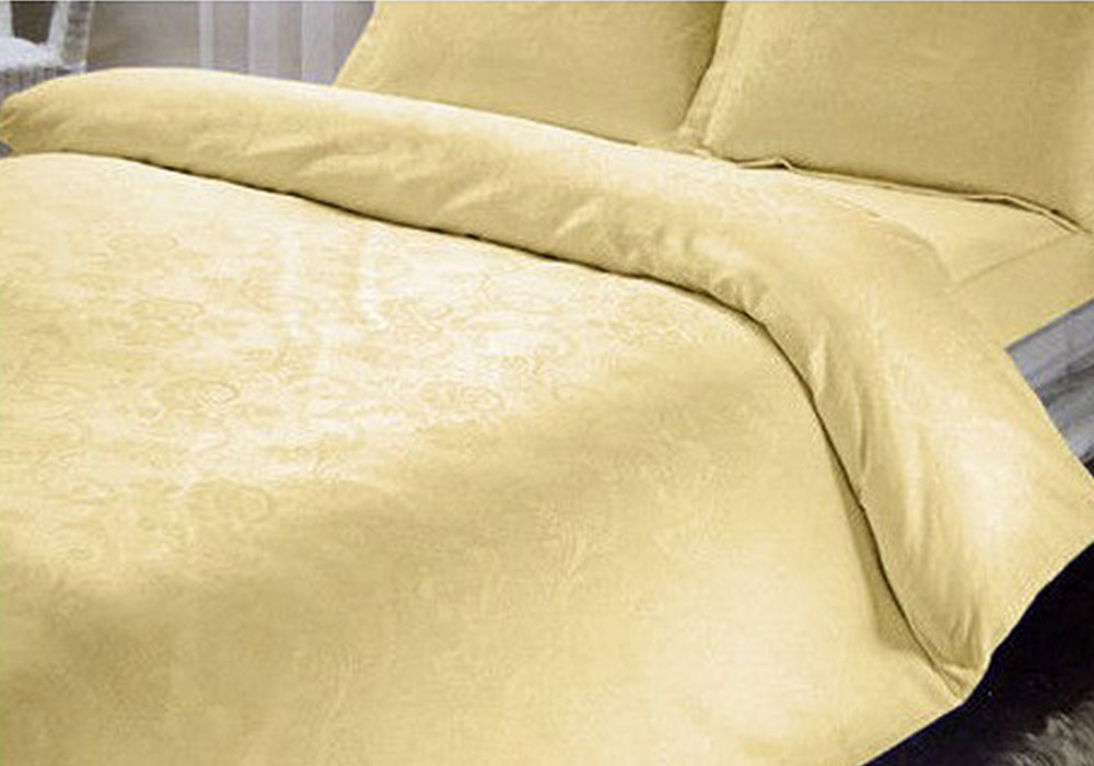 Постельное белье Karois gold жаккард золотой евро Tac, Размер спального места 240х260 см