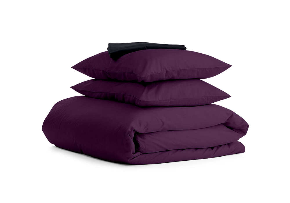 Комплект постельного белья полуторный Сатин Фиолет Черный 1 Cosas