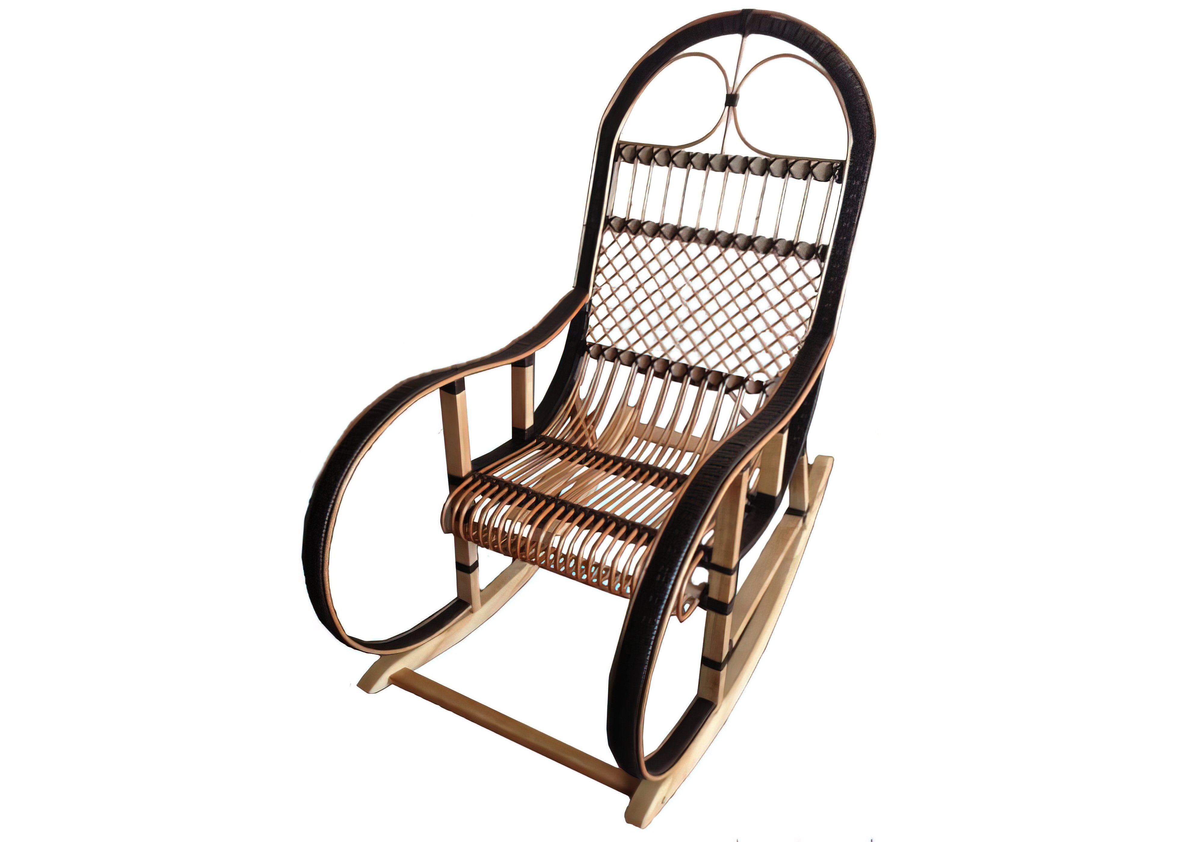 Кресло-качалка "Ротанг" коричневое Изабель