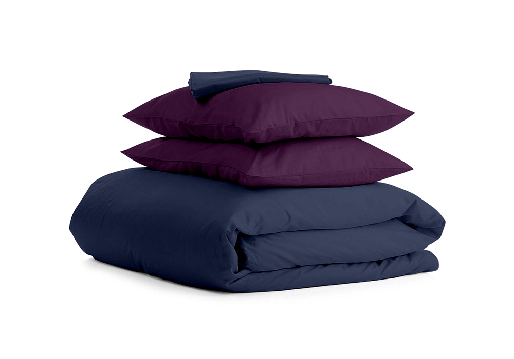 Комплект постельного белья полуторный Сатин Синий Фиолет 1 Cosas