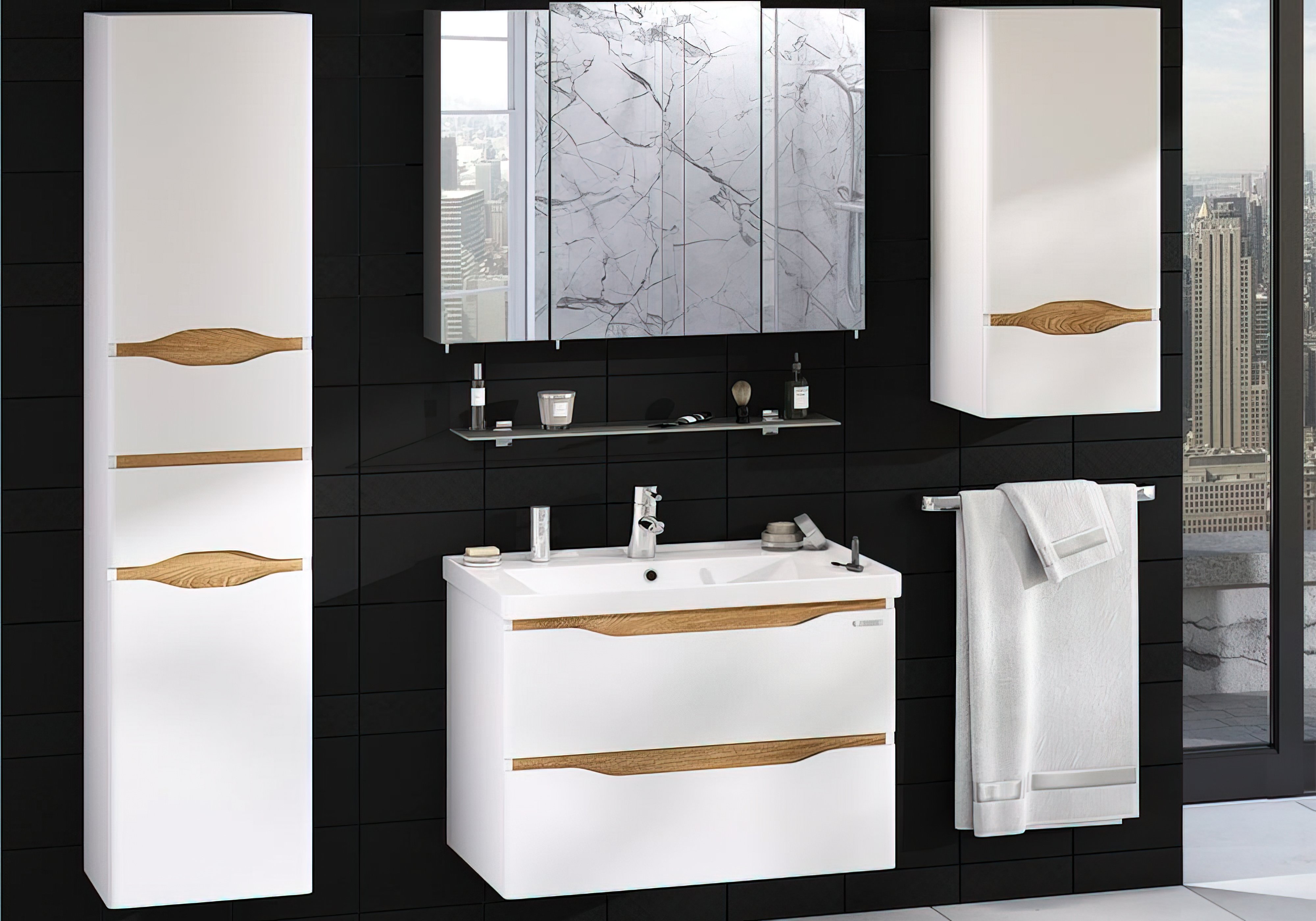 Комплект мебели для ванной "Liga air" Санверк