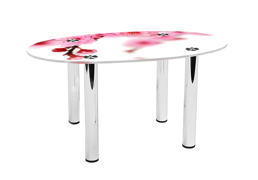 Стол журнальный стеклянный Овальный Sakura Диана, Глубина 70см