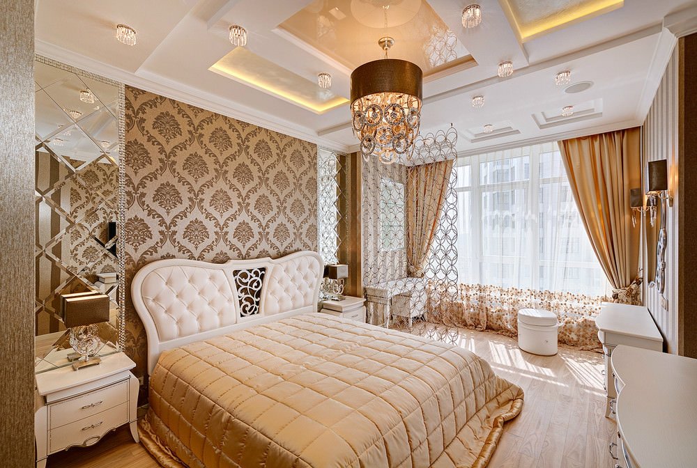 золотая спальня в классическом стиле